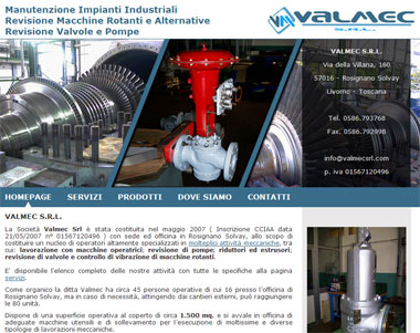 Valmec Srl: Industrial Plant Maintenance, Inspection Equipment, Valves and Pumps | Rosignano Solvay, Livorno - Toscana