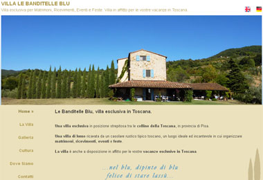 Villa Banditelle Blu - Villa esclusiva per eventi, matrimoni e feste. Villa in affitto | Pisa - Toscana